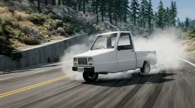 Imagen de la Pigeon haciendo drift en el videojuego BeamNG.drive