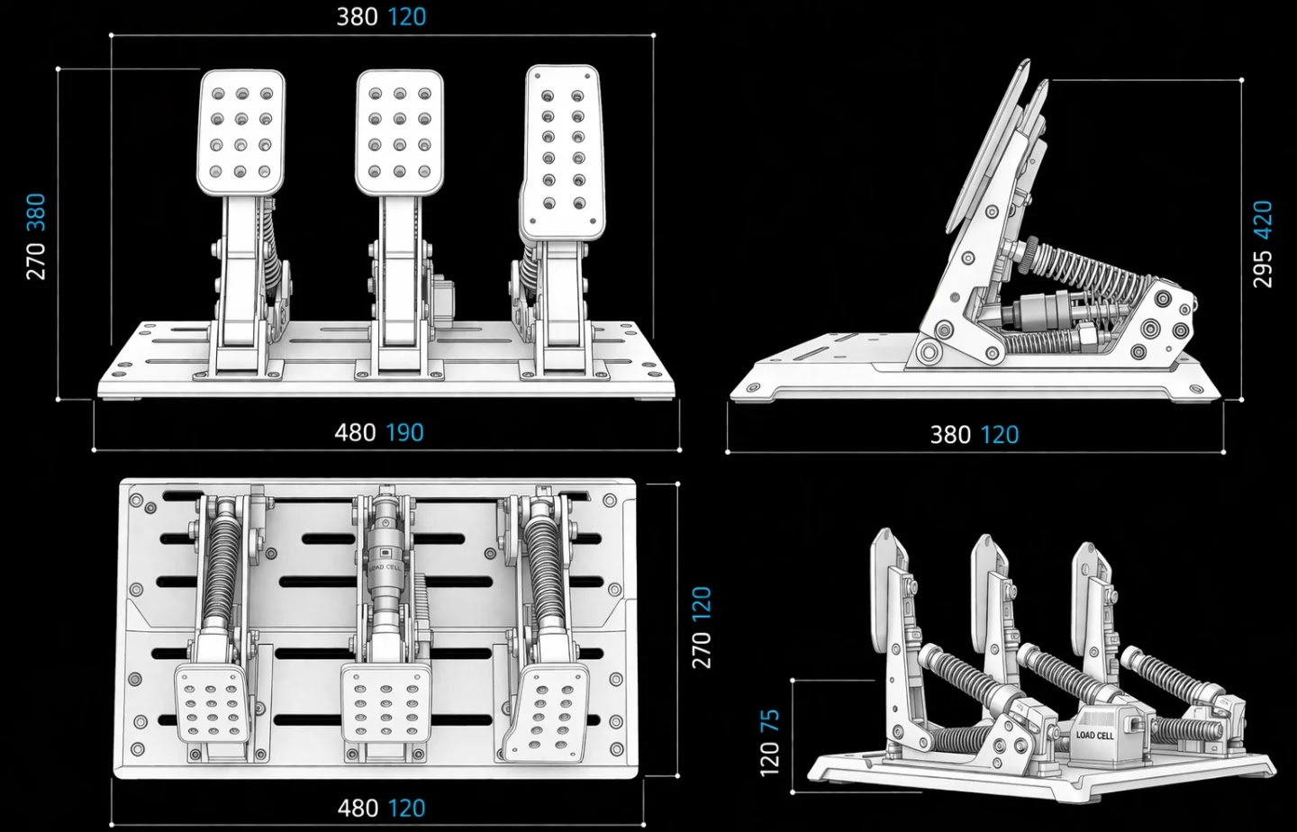 Imagen ilustrativa de una pedalera para simracing