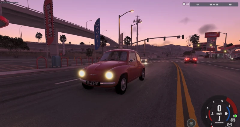 BeamNG.drive 0.39: análisis completo de los leaks y el futuro en PlayStation 5 6 una captura filtrada nocturna o de última hora de la tarde que simula el rendimiento del juego en transiciones lumínicas complejas.