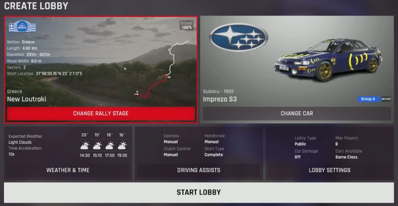configuración de lobby en acr